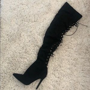 Black fever style heel boots